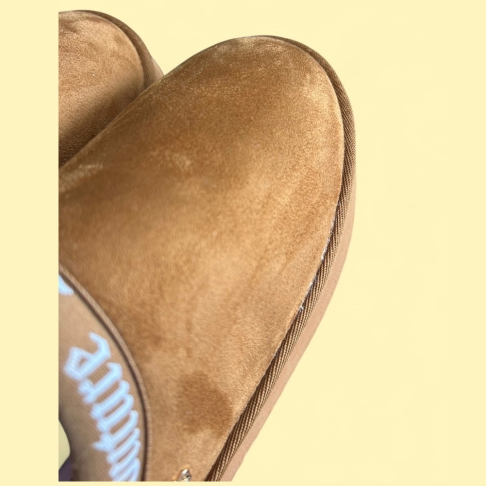 Juicy Couture Tan Velour Slip-On Slippers | Size 9 - NEW - Picture 5 of 5